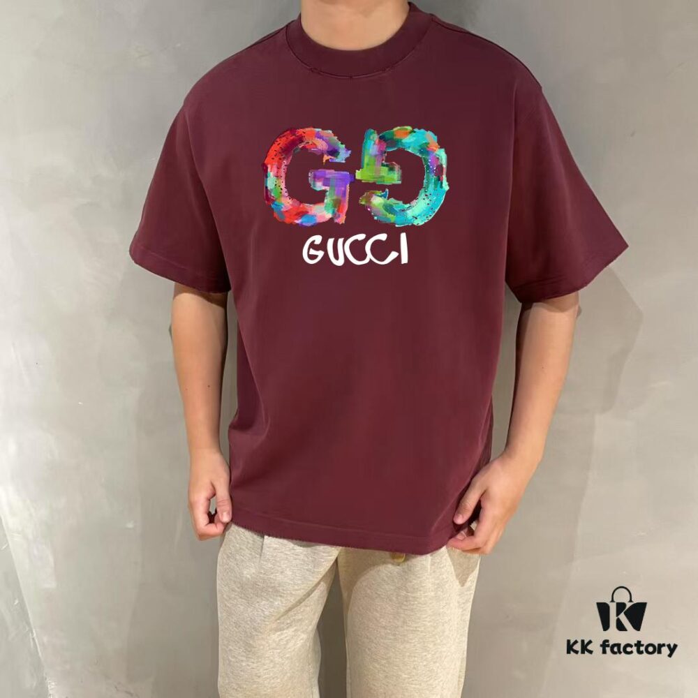 GUCCI 25SS Master-Designed New Arrival Printed Round-Neck Short-Sleeve T-Shirt 300g