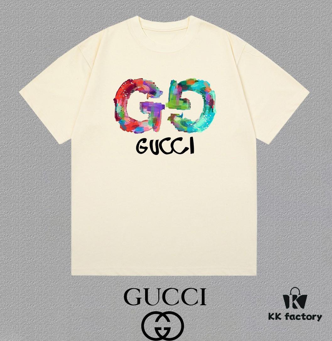 GUCCI 25SS Master-Designed New Arrival Printed Round-Neck Short-Sleeve T-Shirt 300g