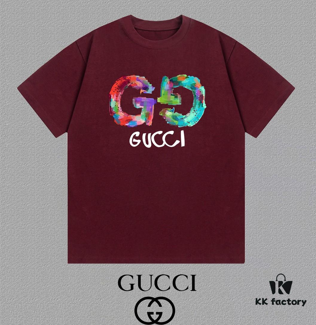 GUCCI 25SS Master-Designed New Arrival Printed Round-Neck Short-Sleeve T-Shirt 300g