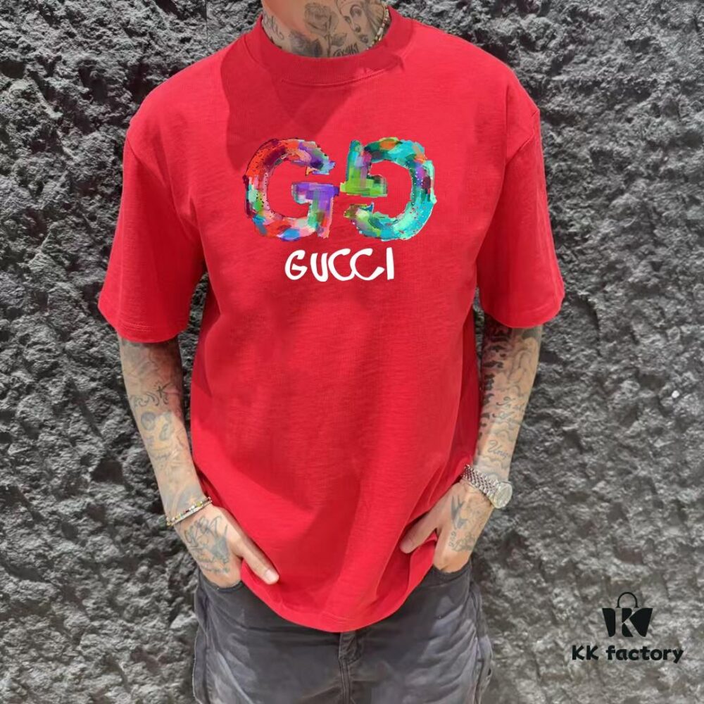 GUCCI 25SS Master-Designed New Arrival Printed Crew Neck Short Sleeve T-Shirt 300g