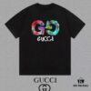 GUCCI 25SS Designed by Master, Branded New Arrival Printed Round Neck Short Sleeve T-Shirt, 300g, Autumn-Winter Latest In-Store Synchronized OS Drop Shoulder Fit, Stylish and Unique, Extremely Versatile and Attractive, Suitable for Both Men and Women, A Must-Have Item, Complete with Hang Tag, Neck Label, and Wash Label