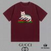 GUCCI 25SS Master-Designed Brand New Fashion Print Round Neck Short-Sleeve T-Shirt 300g