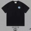 Gucci Embroidered Short Sleeve T-Shirt (Top Quality Version, Different from Standard Stock) Unisex 100% Cotton Heavyweight Dual-Yarn Tee