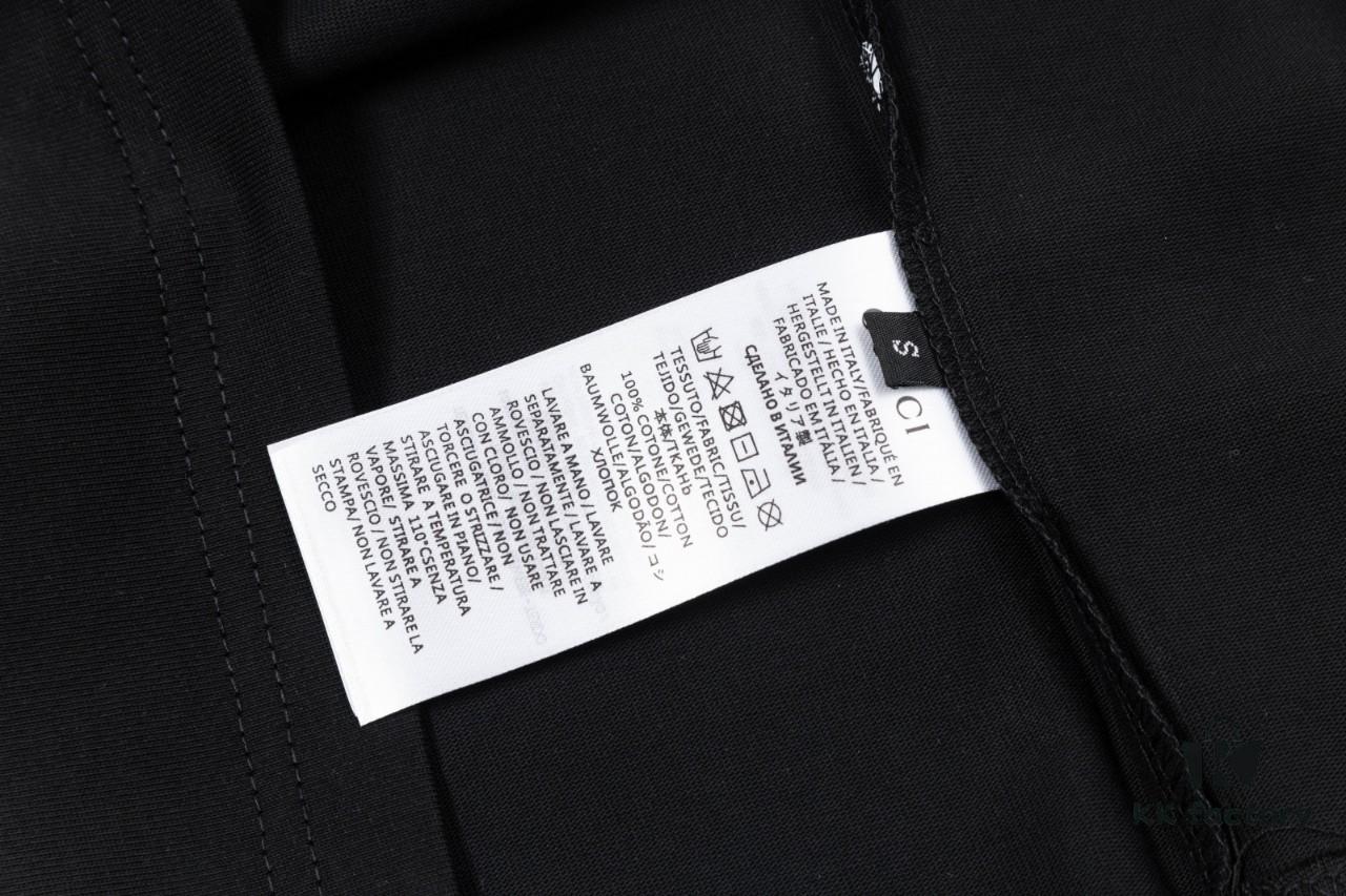 Gucci Embroidered Short Sleeve T-Shirt (Top Quality Version, Different from Standard Stock) Unisex 100% Cotton Heavyweight Dual-Yarn Tee