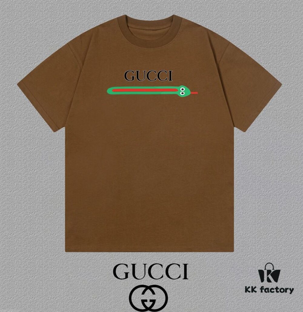 GUCCI 25SS Master-Designed New Arrival Printed Round-Neck Short-Sleeve T-Shirt 300g