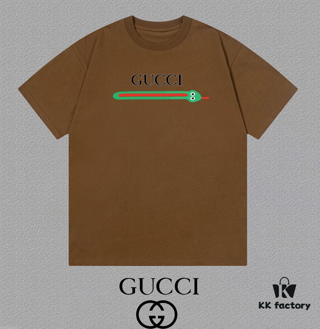 GUCCI 25SS Master-Designed New Arrival Printed Round-Neck Short-Sleeve T-Shirt 300g