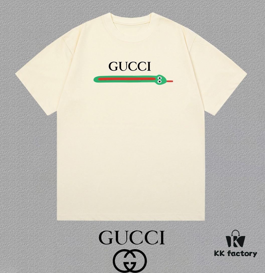 GUCCI 25SS Master-Designed New Arrival Printed Round-Neck Short-Sleeve T-Shirt 300g