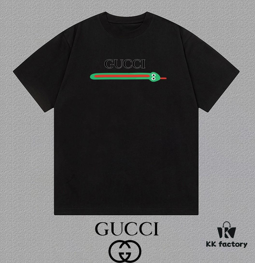 GUCCI 25SS Master-Designed New Arrival Printed Round-Neck Short-Sleeve T-Shirt 300g