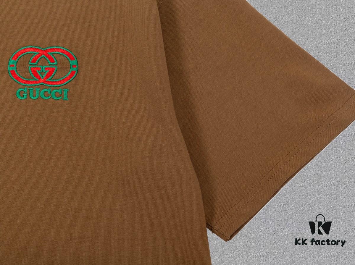 Gucci Embroidered Short Sleeve T-Shirt (Top Quality Version, Different from Standard Stock)