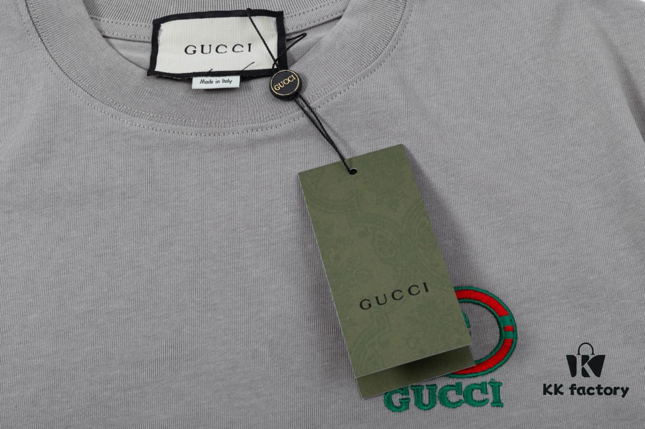 Gucci GU*CI Short Sleeve T-Shirt (Embroidered Premium Version, Different from Standard Stock)
