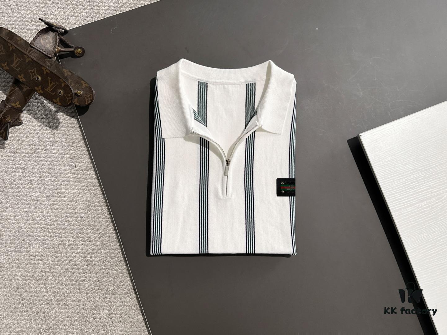 High-Quality GUCCI 2025 Spring/Summer New Men's Lapel Short-Sleeve T-Shirt