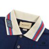 Gucci 24SS Polo Shirt with Striped Collar and Embroidered Double G Logo