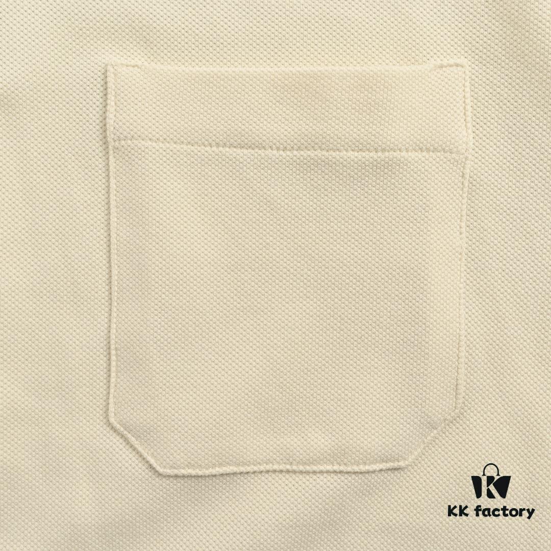 Gucci 24SS Polo Short Sleeve with Striped Collar and Embroidered Double G