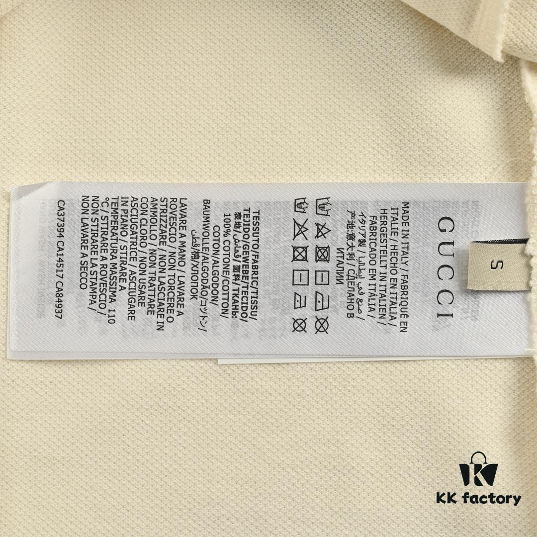 Gucci 24SS Polo Short Sleeve with Striped Collar and Embroidered Double G