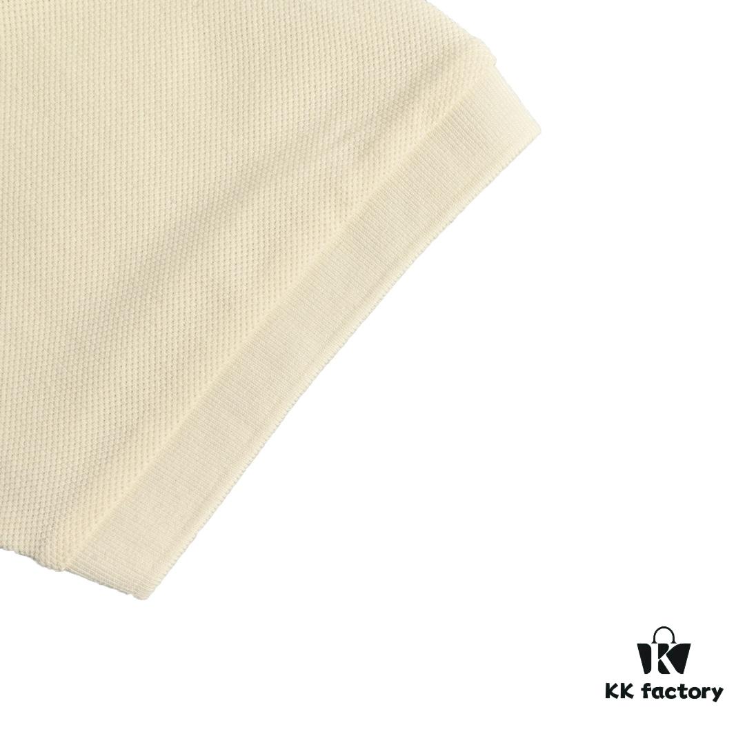 Gucci 24SS Polo Short Sleeve with Striped Collar and Embroidered Double G