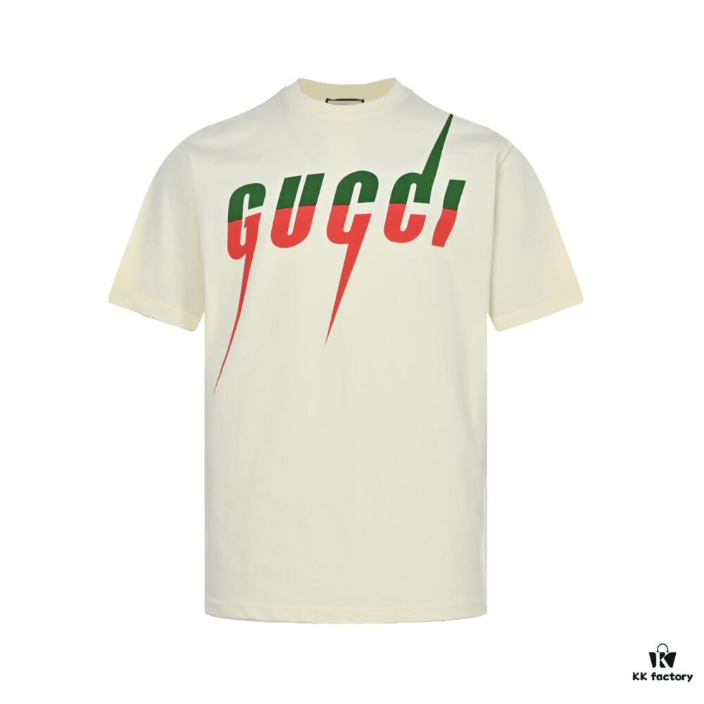Gucci 19SS Lightning Logo Printed Short Sleeve T-Shirt