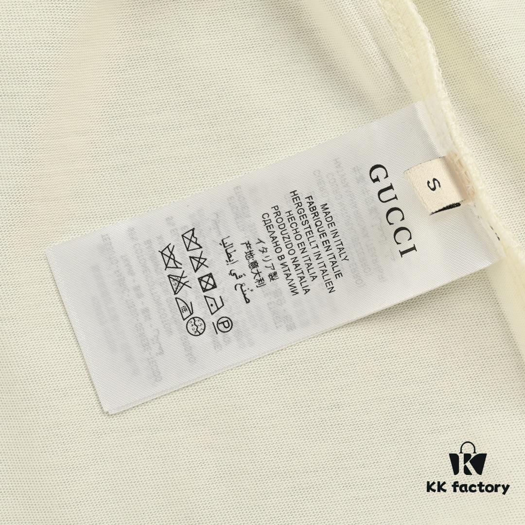 Gucci 22SS Braided Logo Letter Print Short Sleeve T-Shirt