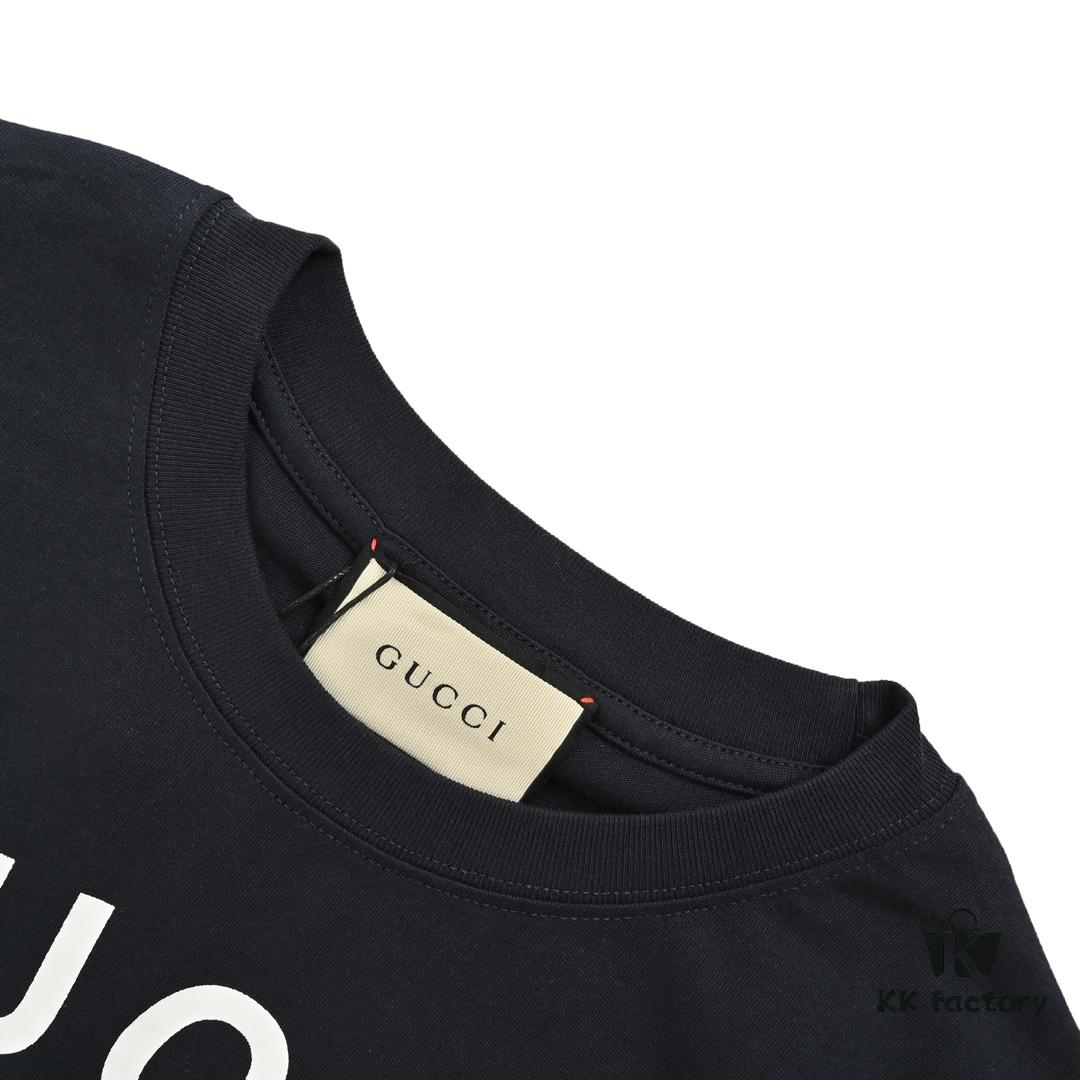 Gucci 22SS Braided Logo Letter Print Short-Sleeve T-Shirt