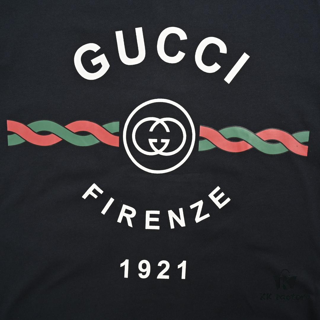 Gucci 22SS Braided Logo Letter Print Short-Sleeve T-Shirt