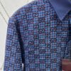 G Collection 25SS New Loose-Fit Shirt Made from GG Vichy Cotton-Wool Blend Jacquard Fabric with Mother-of-Pearl Buttons for a Refined and Elegant Style