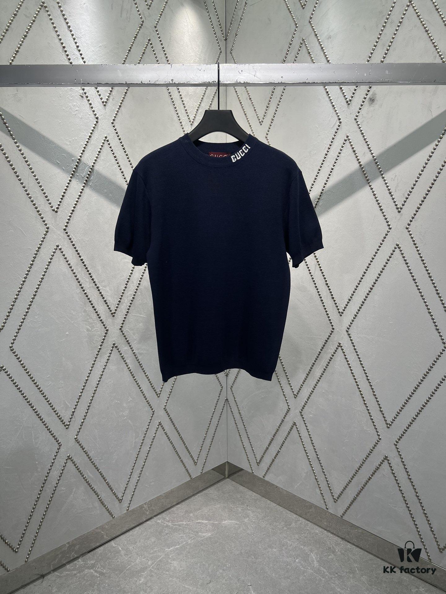 Gucci 25SS New Arrival Knitwear Crafted from Ribbed Silk-Cotton Blend Knit Fabric, Enhanced with Gucci Intarsia for Added Charm