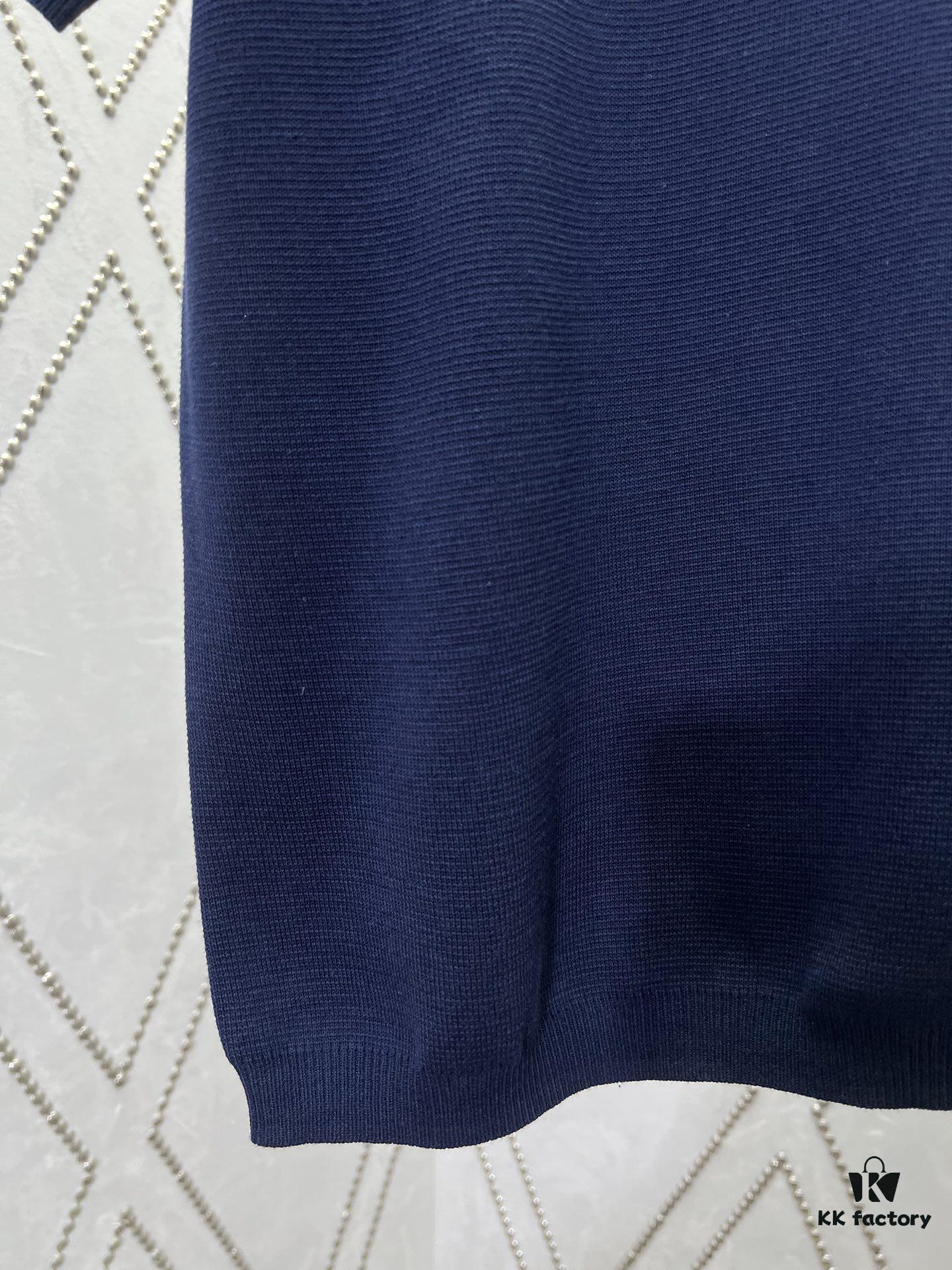 Gucci 25SS New Arrival Knitwear Crafted from Ribbed Silk-Cotton Blend Knit Fabric, Enhanced with Gucci Intarsia for Added Charm