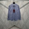 Gucci 25SS New Arrival Cotton Shirt in Light Blue and Ancho Red with GG Shadow Print