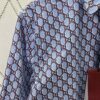 Gucci 25SS New Arrival Cotton Shirt in Light Blue and Ancho Red with GG Shadow Print