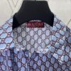 Gucci 25SS New Arrival Cotton Shirt in Light Blue and Ancho Red with GG Shadow Print