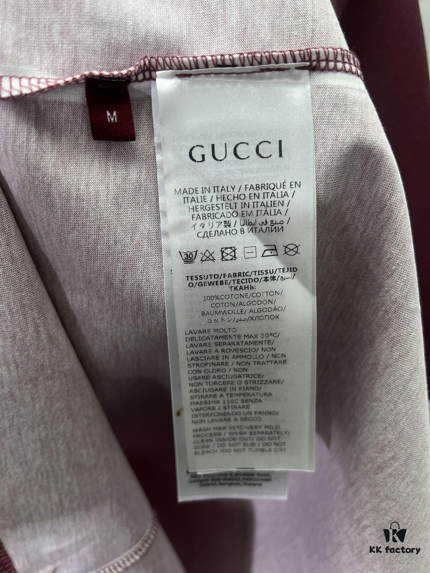 Gucci 25SS New Standard Fit Knit Cotton T-Shirt Featuring Reflective Gucci Print