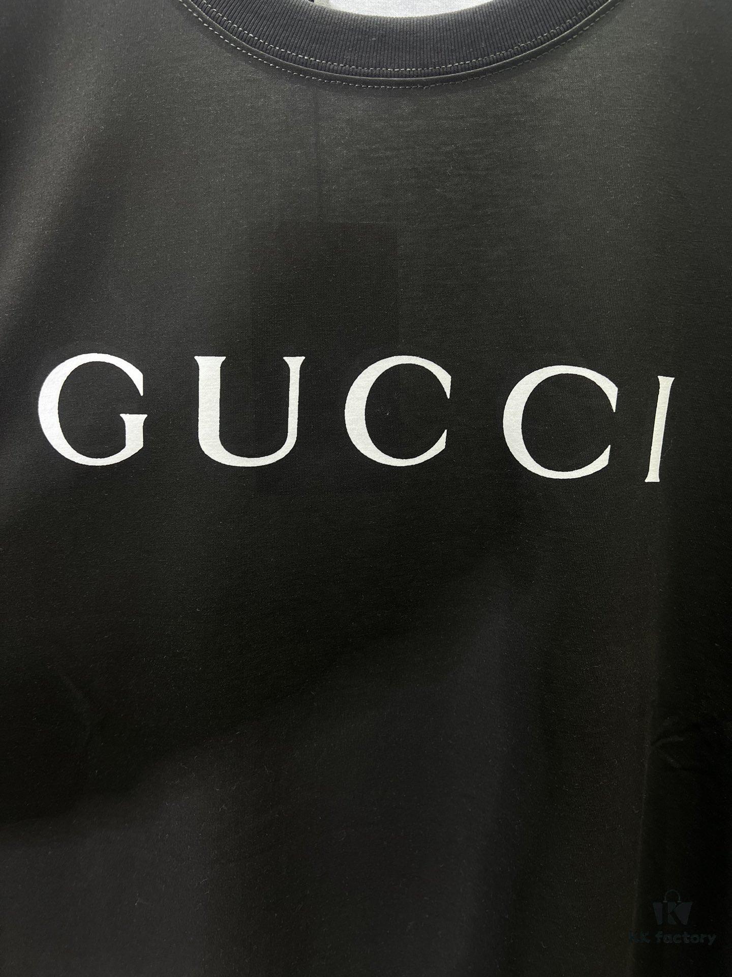 Gucci 25SS New Standard Fit Knit Cotton T-Shirt with Reflective Gucci Print