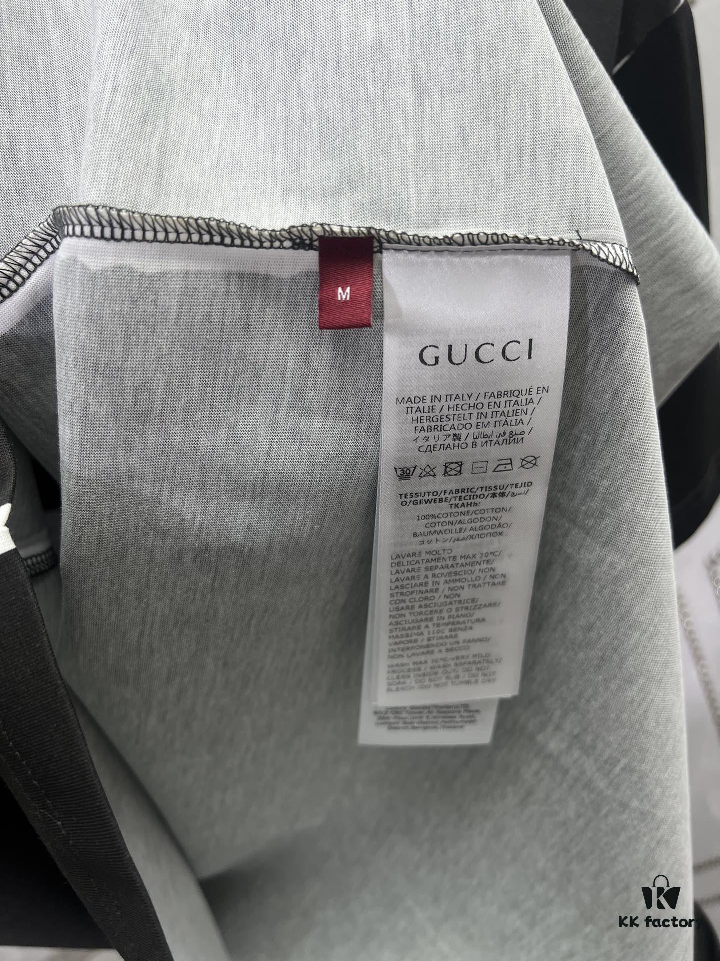 Gucci 25SS New Standard Fit Knit Cotton T-Shirt with Reflective Gucci Print