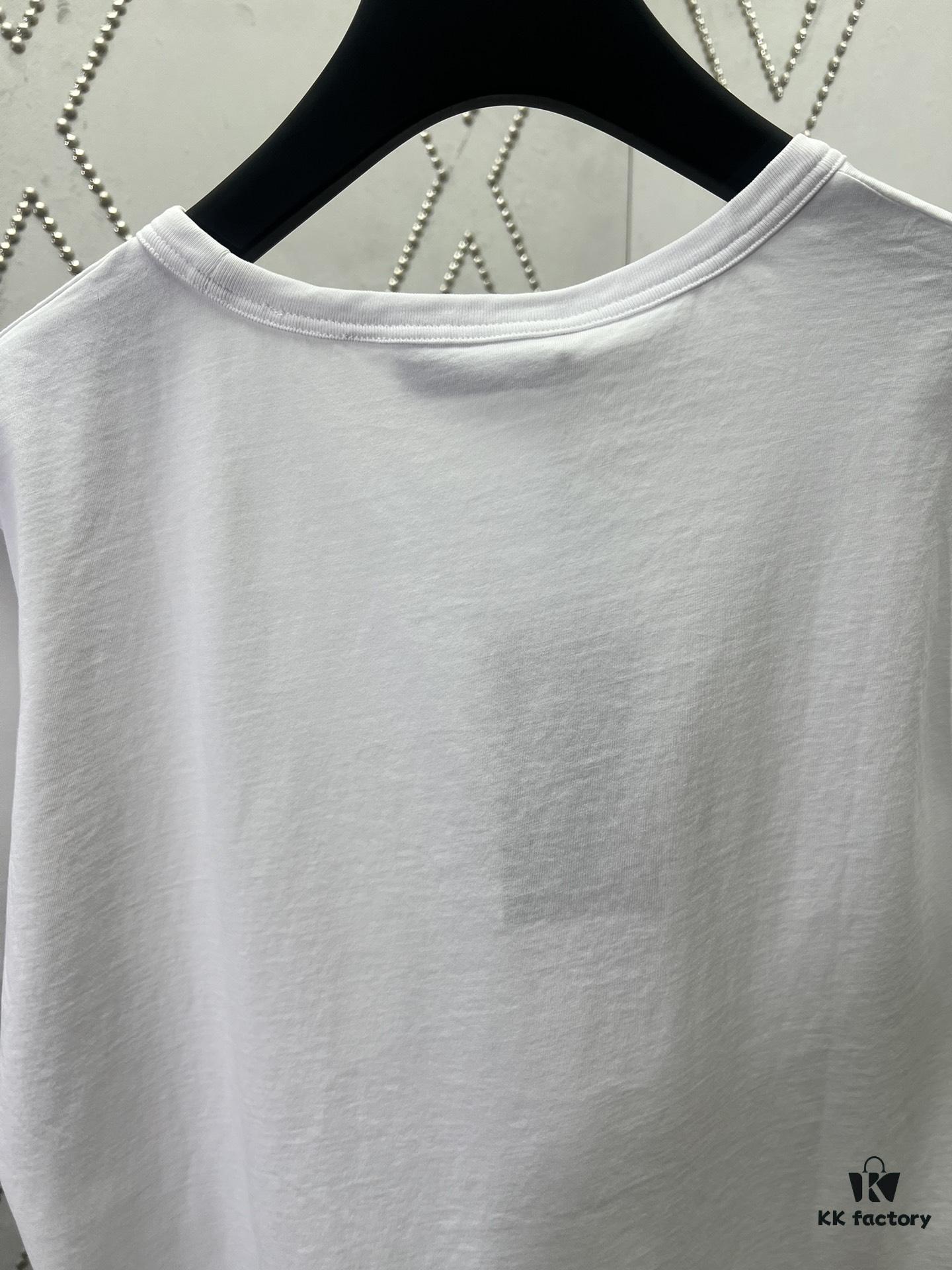 Gucci 25SS New Arrival Oversized Knit Cotton T-Shirt with Gucci Embroidery