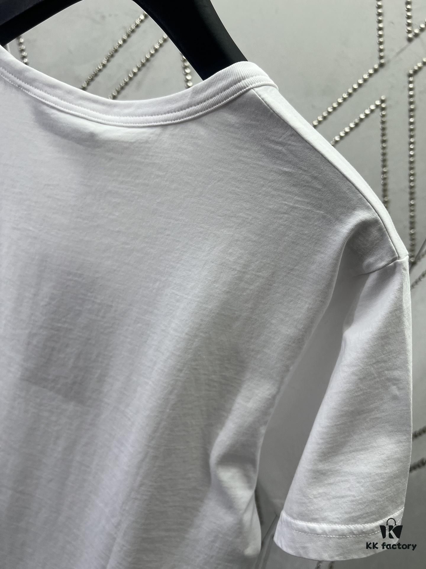 Gucci 25SS New Arrival Oversized Knit Cotton T-Shirt with Gucci Embroidery