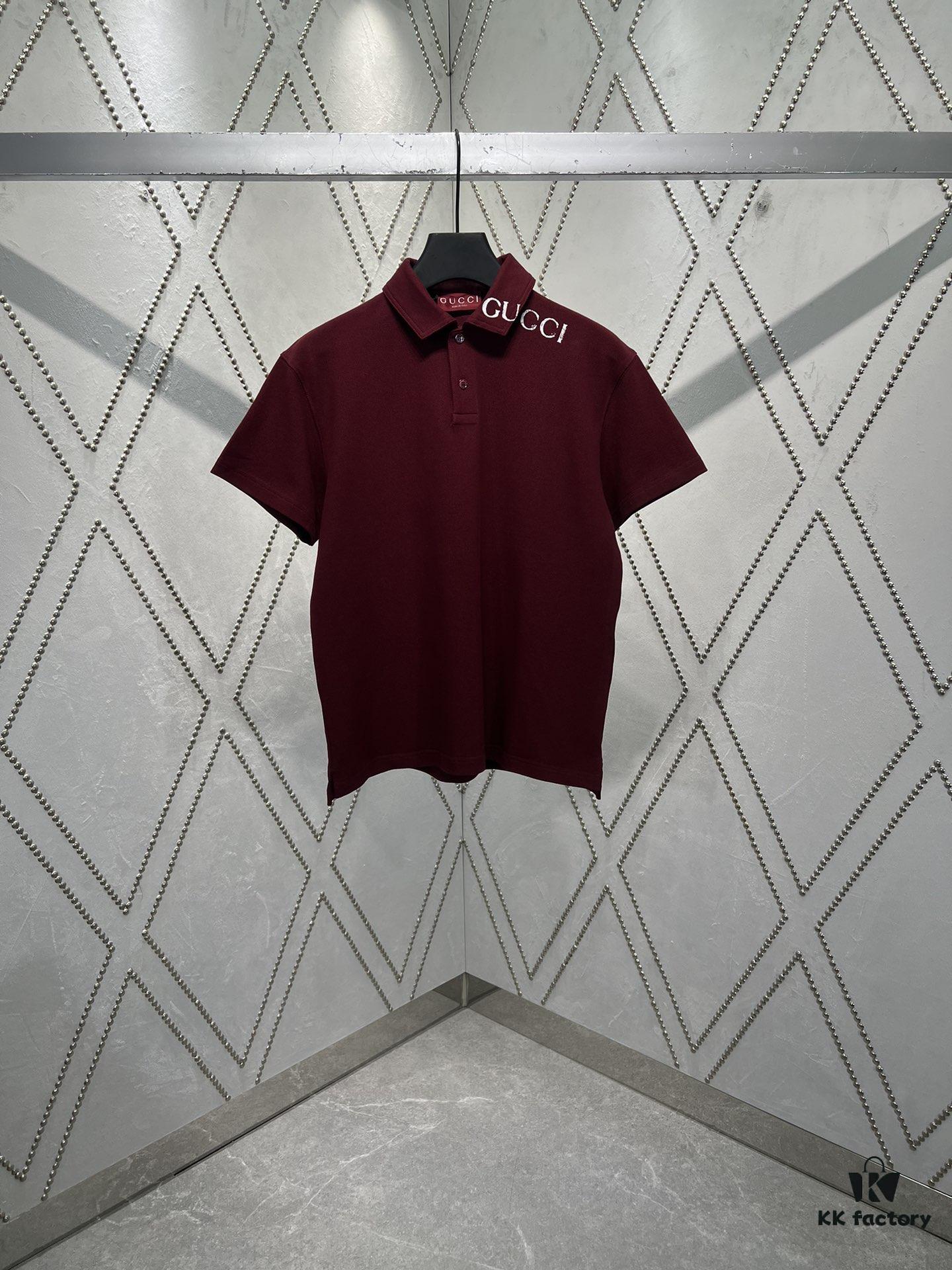 Gucci 2025 Spring Collection Presents Classic Style Pieces, Featuring a Polo Shirt Crafted from Elastic Piqué Cotton with a Refined Gucci Print