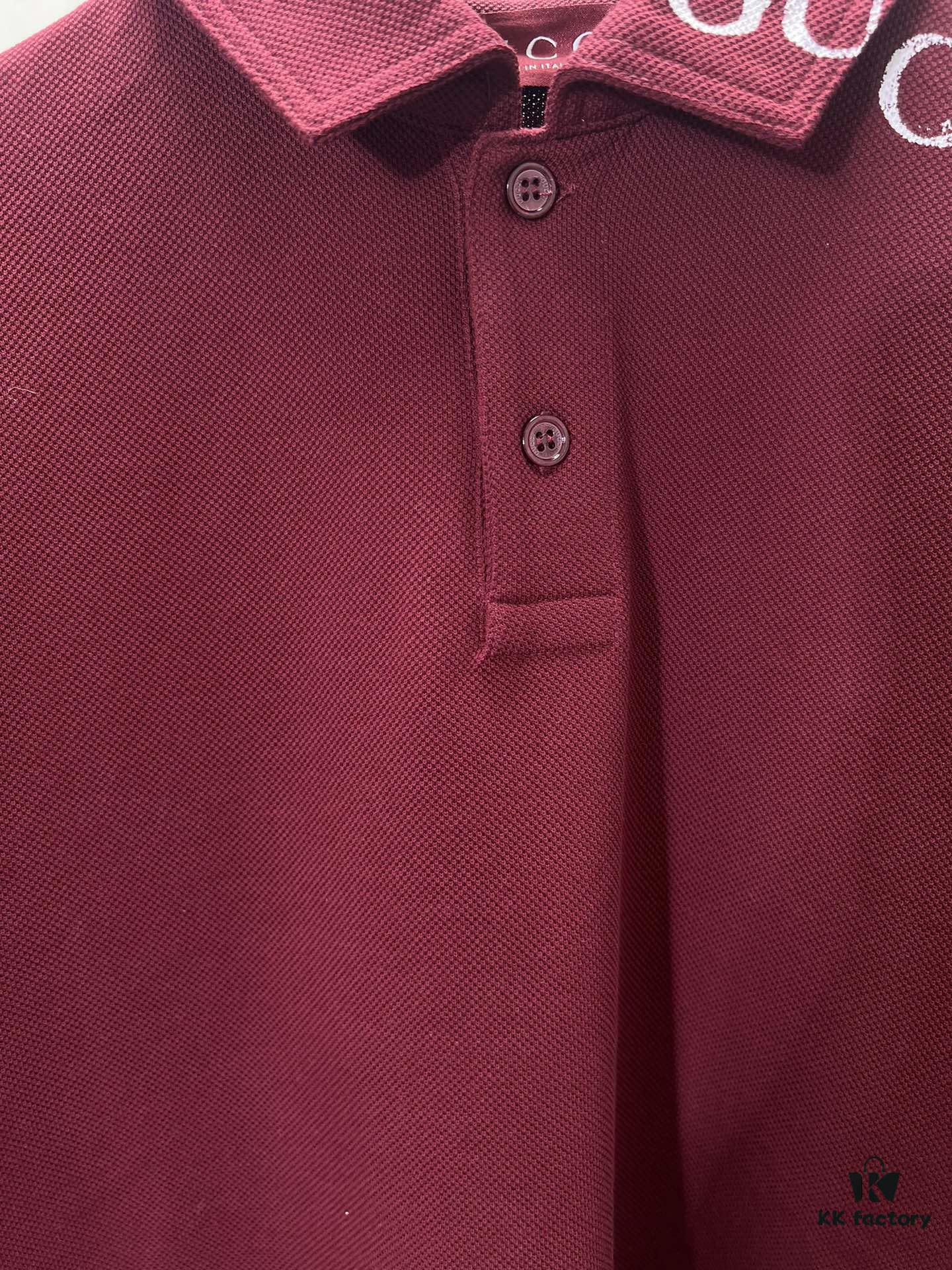 Gucci 2025 Spring Collection Presents Classic Style Pieces, Featuring a Polo Shirt Crafted from Elastic Piqué Cotton with a Refined Gucci Print