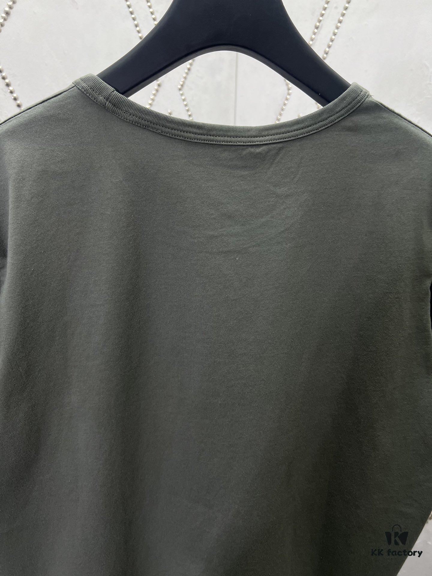 Gucci 25SS New Arrival Oversized Knit Cotton T-Shirt with Gucci Embroidery