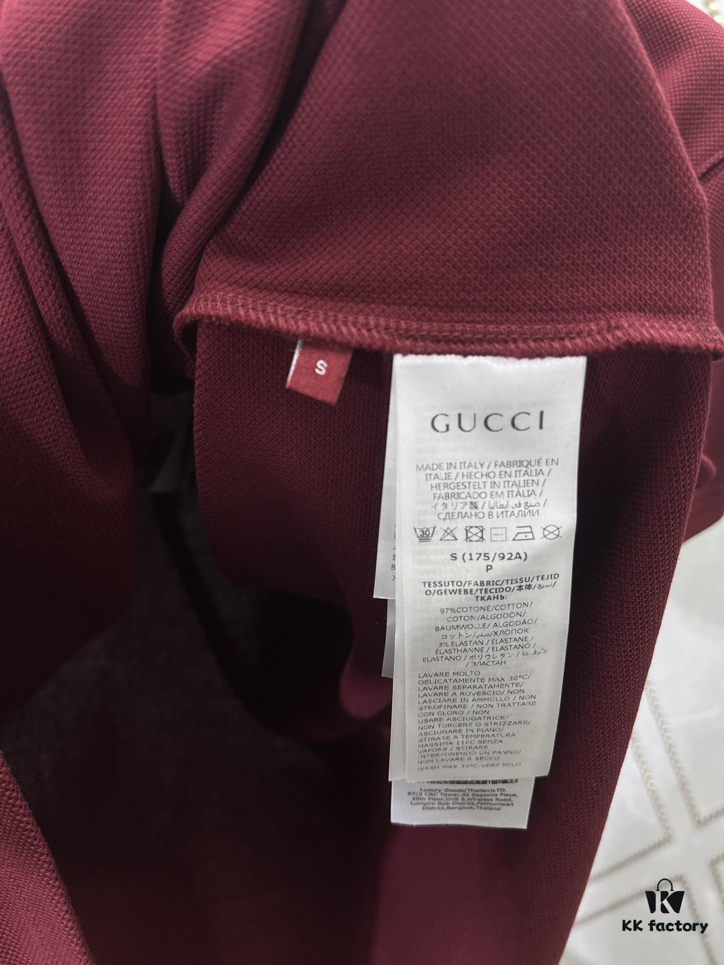 Gucci 2025 Spring Collection Presents Classic Style Pieces, Featuring a Polo Shirt Crafted from Elastic Piqué Cotton with a Refined Gucci Print