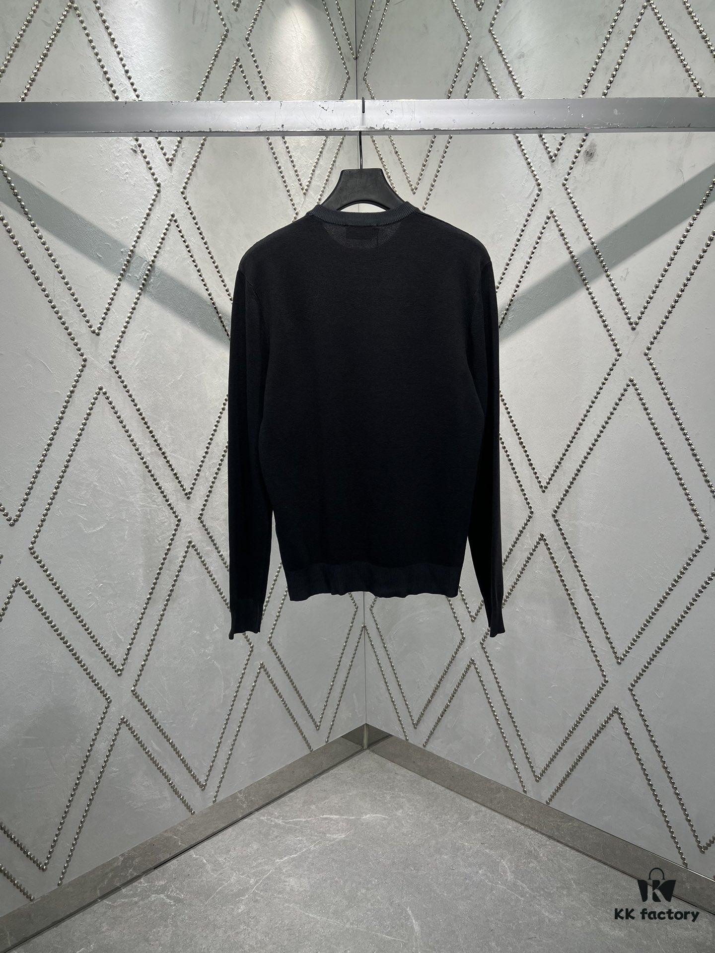 Gucci 25SS New Arrival Sweater Crafted from a Silk-Cotton Blend Knit Fabric, Embellished with Gucci Intarsia for Added Charm