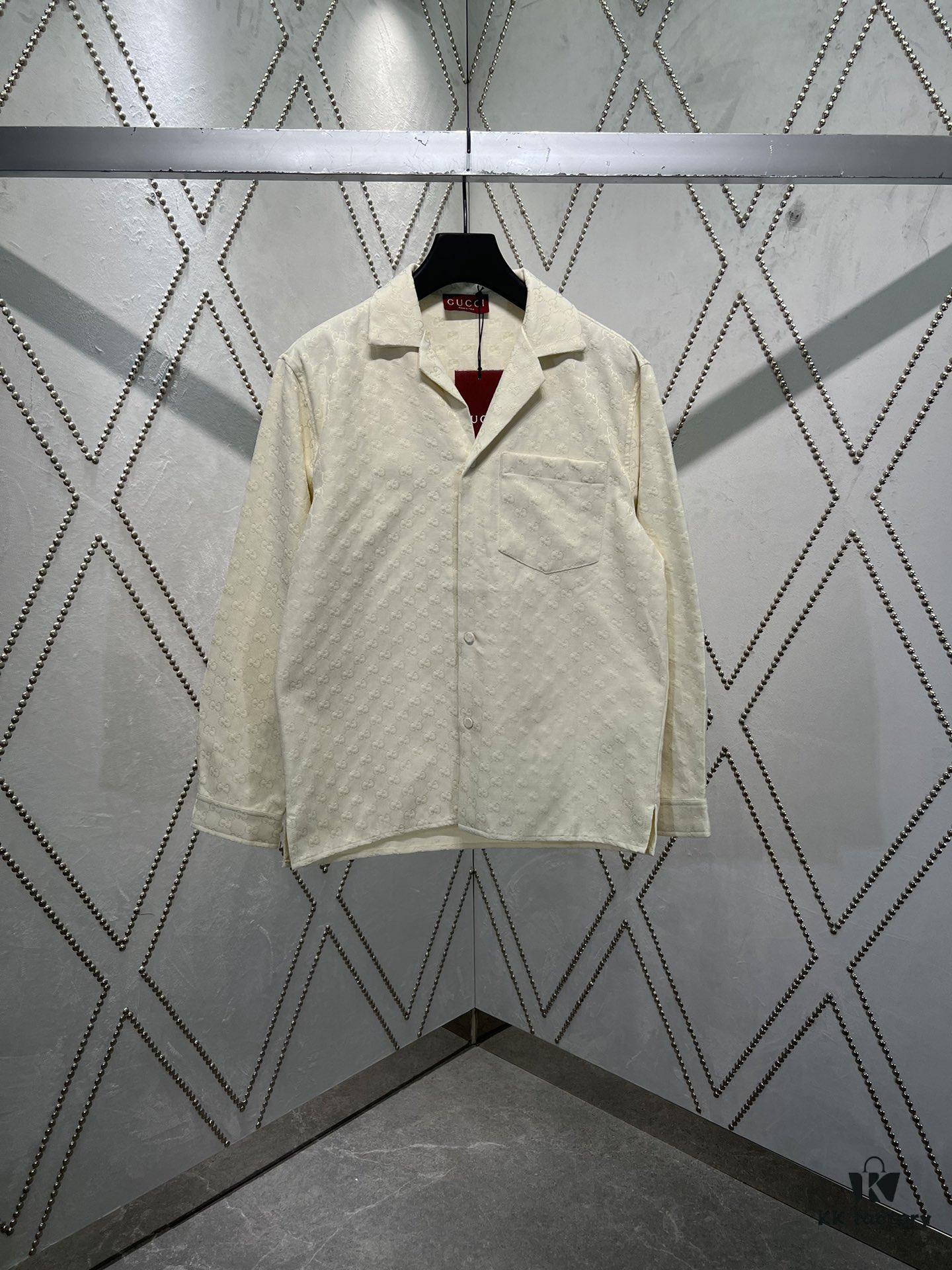 Gucci 25SS New Arrival Letter Interlocking Pattern Shirt Inspired by Founder Guccio Gucci