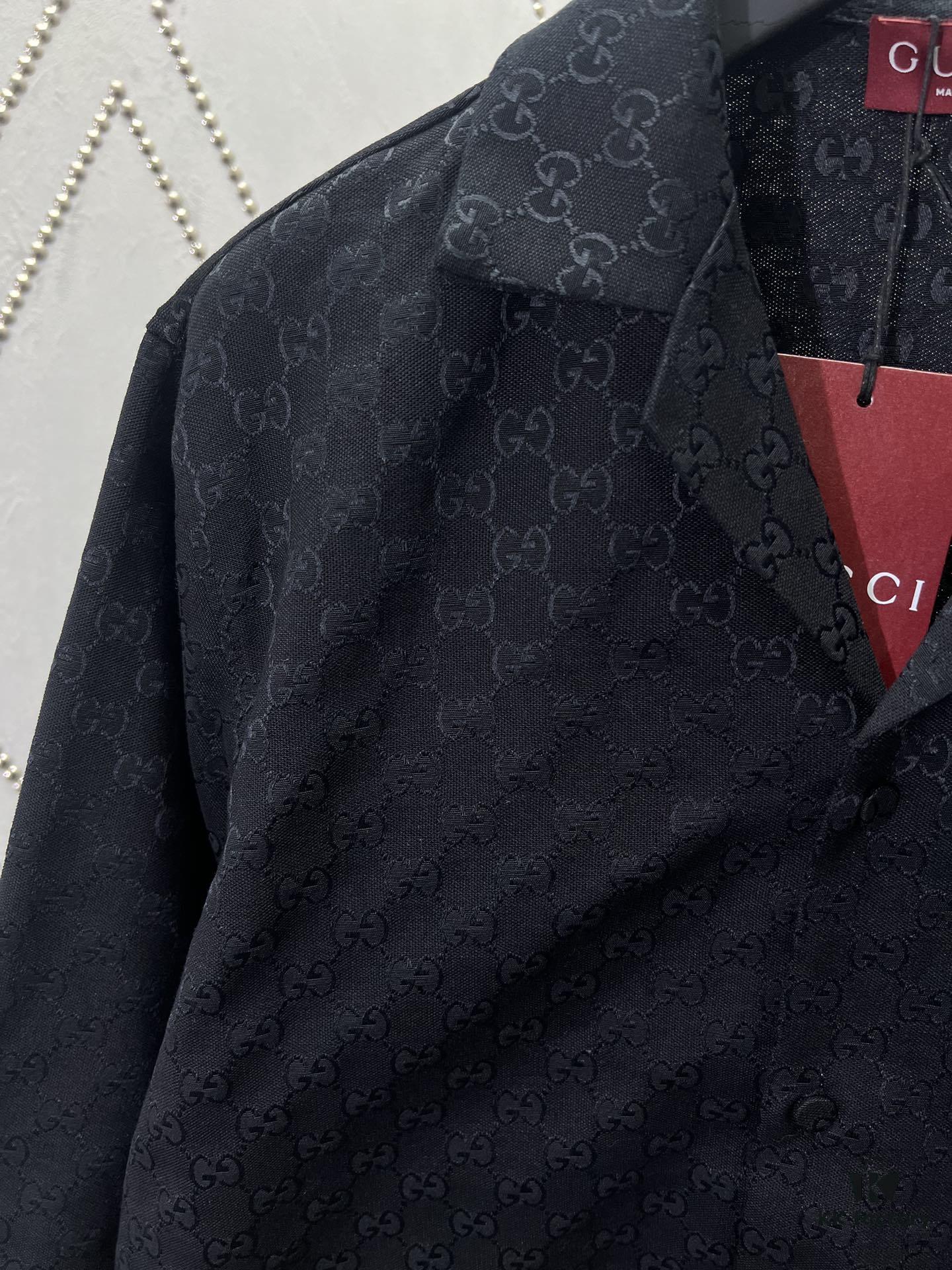 Gucci 25SS New Arrival Letter Interlocking Pattern Shirt Inspired by Founder Guccio Gucci