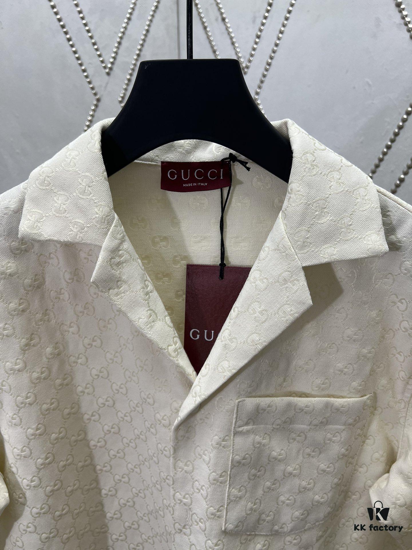 Gucci 25SS New Arrival Letter Interlocking Pattern Shirt Inspired by Founder Guccio Gucci