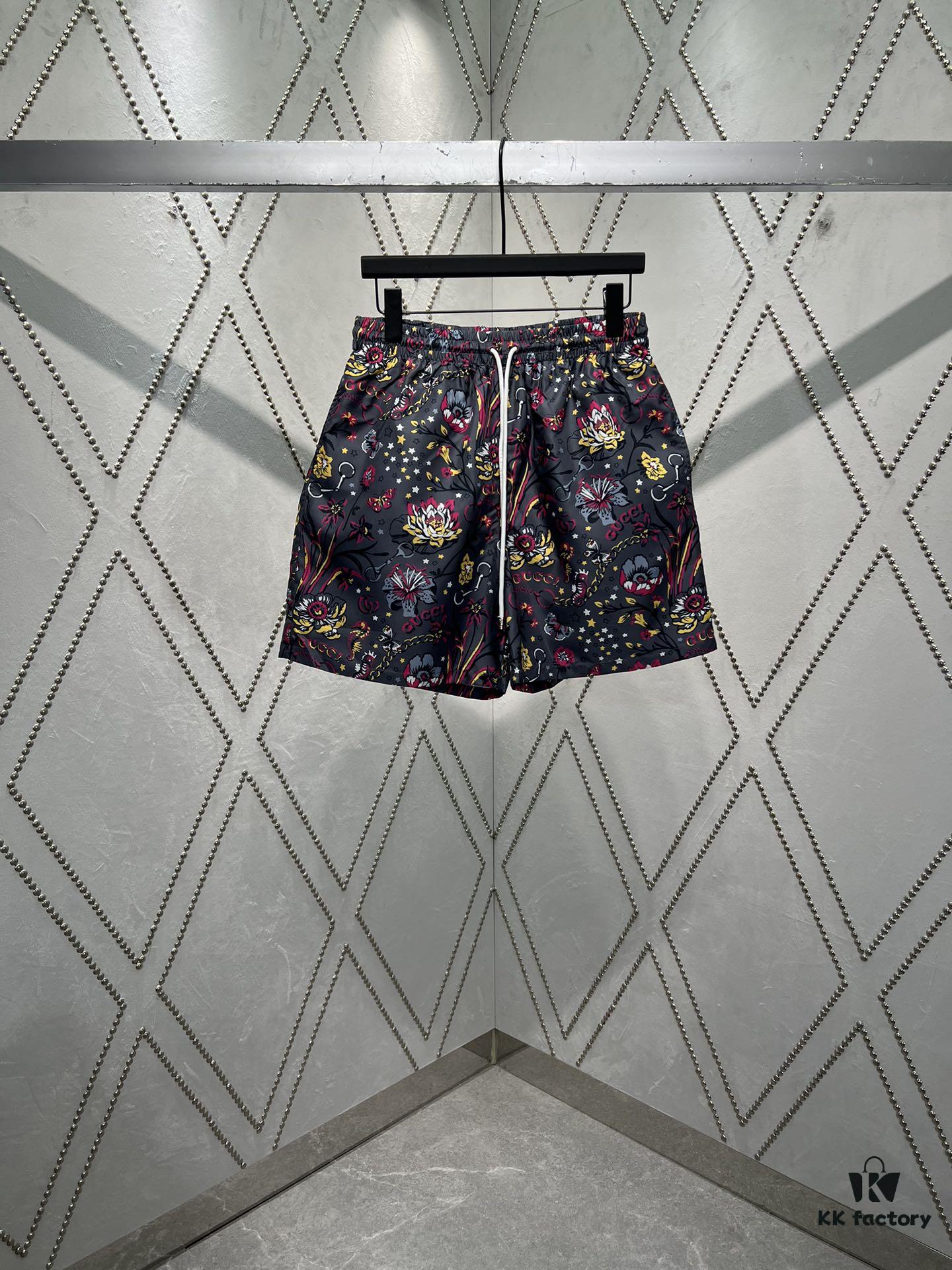 G Family 25SS New Arrival Floral Print Beach Shorts with Drawstring, High-End Version!