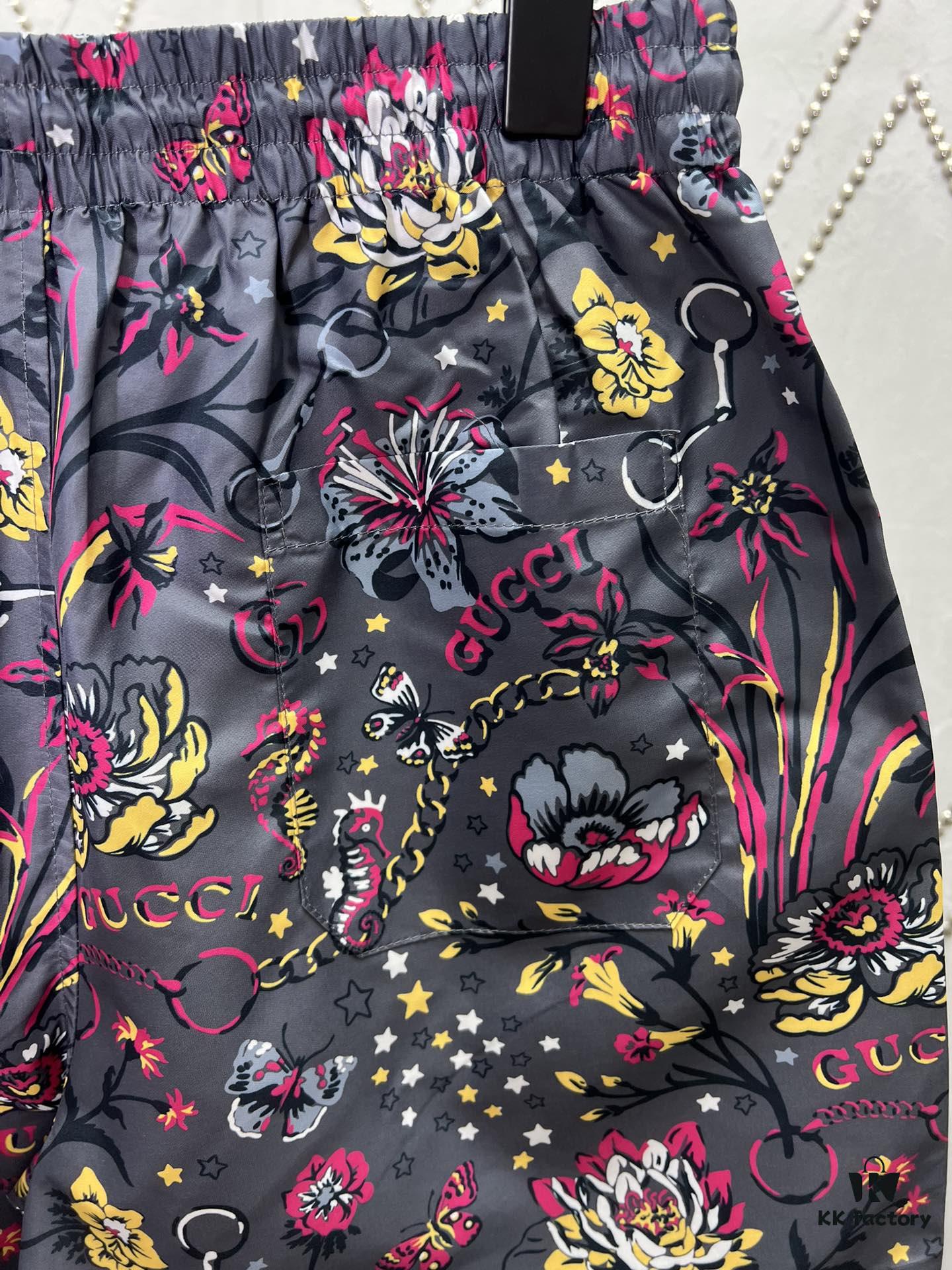 G Family 25SS New Arrival Floral Print Beach Shorts with Drawstring, High-End Version!