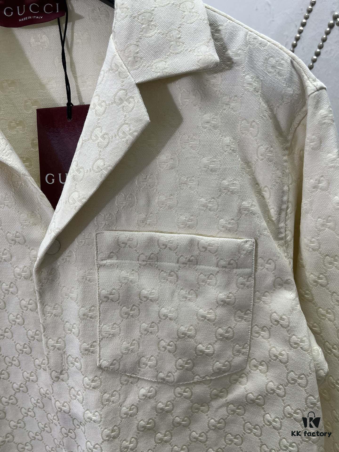Gucci 25SS New Arrival Letter Interlocking Pattern Shirt Inspired by Founder Guccio Gucci