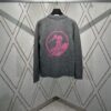 G House 25SS New Arrival Wool Cashmere Blend Knit Cardigan Featuring Refreshed Brand Pattern with Color-Contrast Bright Pink Accents, Creating Delicate Intarsia Effects on Front and Back