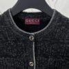Gucci 25SS New Arrival Polo Dress Crafted from Premium Wool with Metallic Thread Geometric Jacquard, Featuring Round Interlocking Double-G Logo Buttons Front Closure
