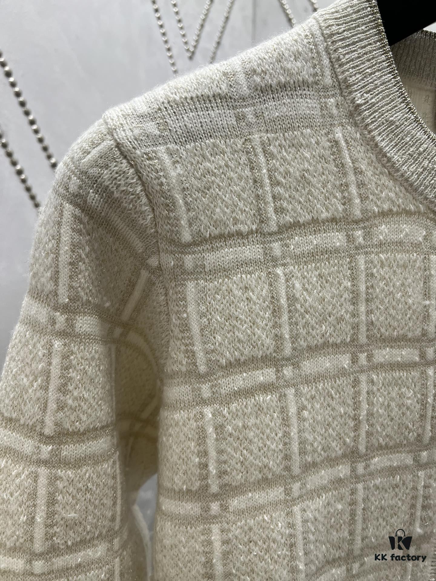 Gucci 25SS New Arrival Polo Dress Crafted from Premium Wool with Metallic Thread Tartan Jacquard Fabric, Featuring Interlocking Double G Round Buttons Front Closure