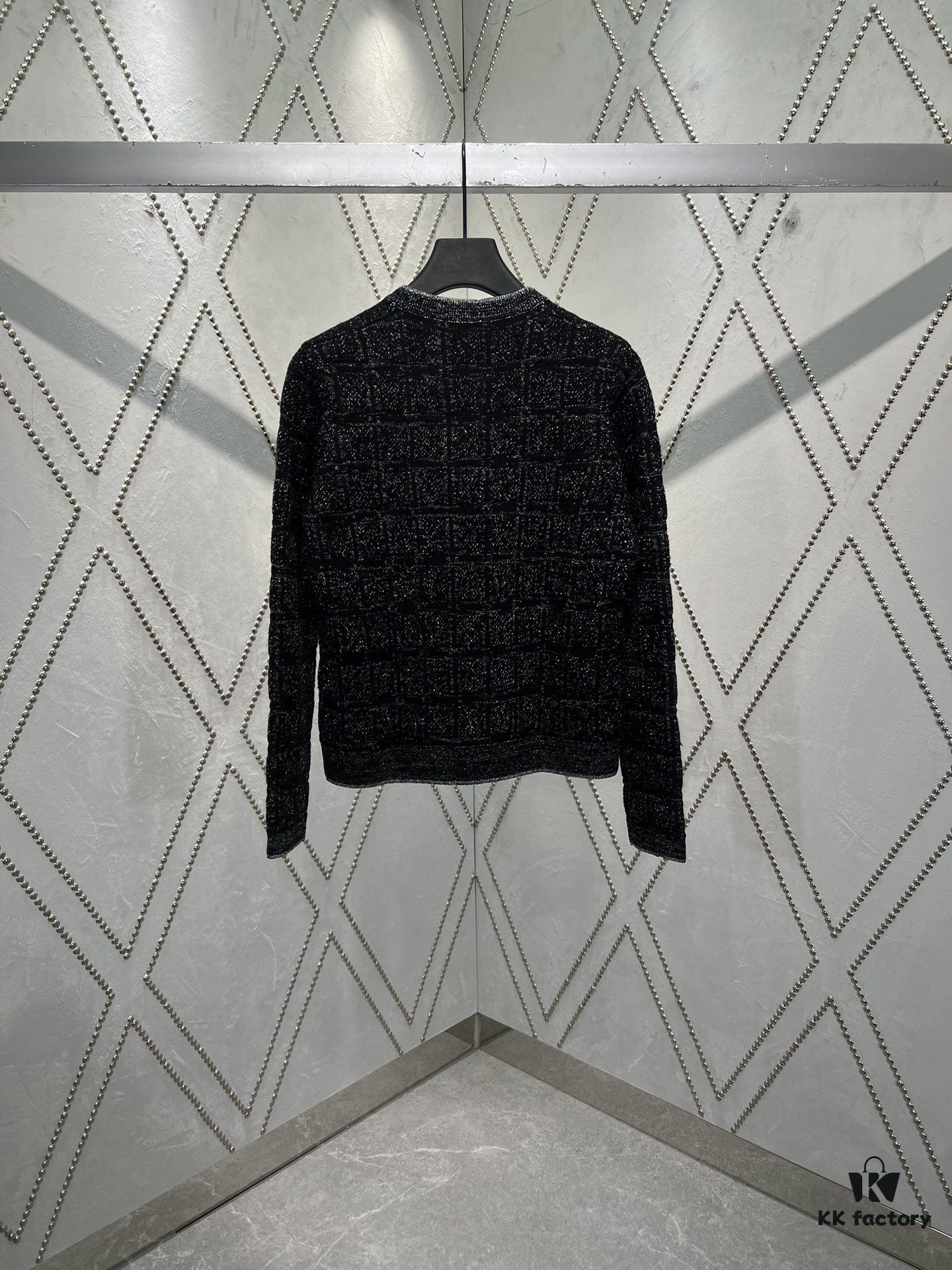 Gucci 25SS New Arrival Polo Dress Crafted from Premium Wool with Metallic Thread Geometric Jacquard, Featuring Round Interlocking Double-G Logo Buttons Front Closure