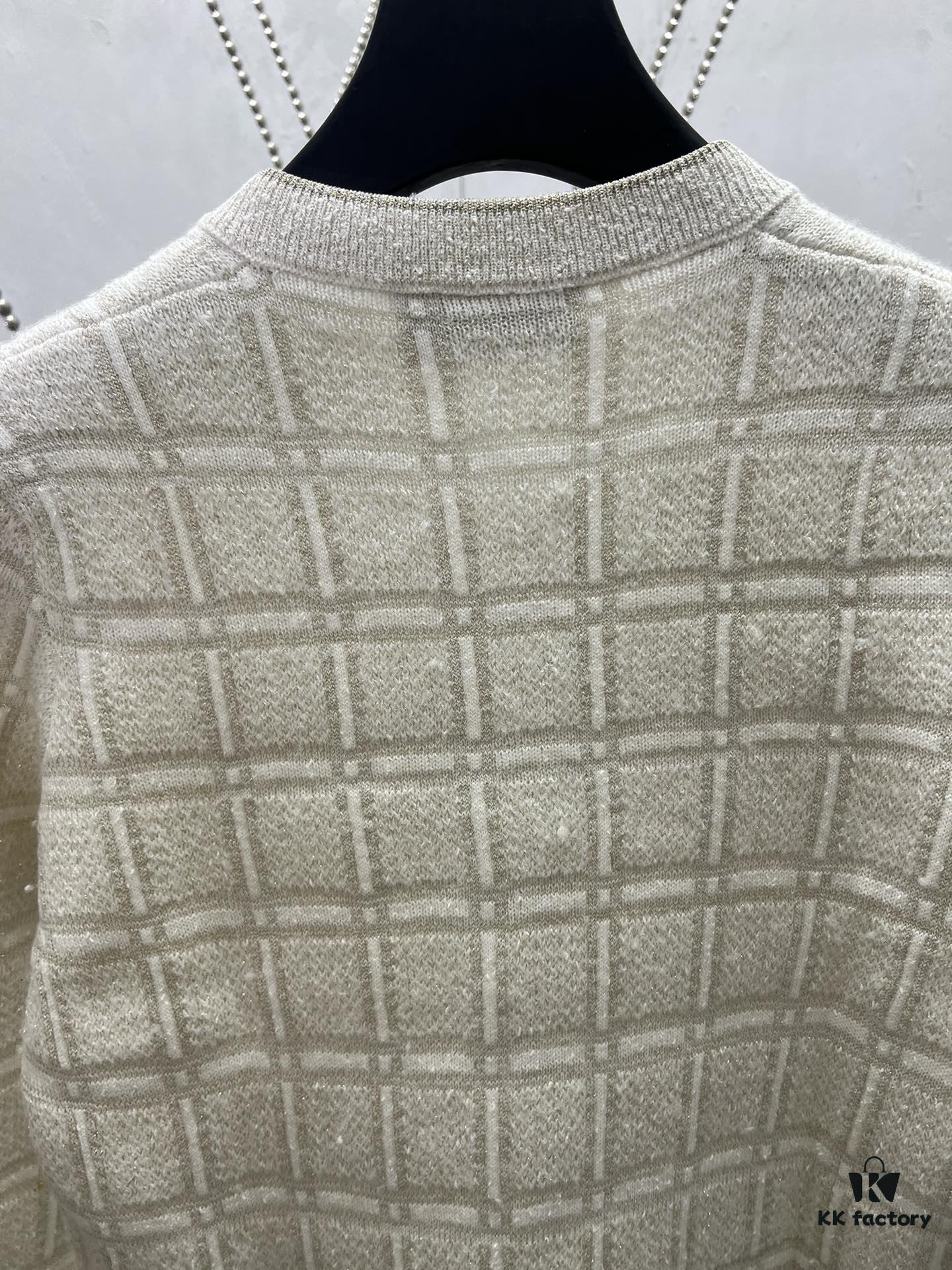 Gucci 25SS New Arrival Polo Dress Crafted from Premium Wool with Metallic Thread Tartan Jacquard Fabric, Featuring Interlocking Double G Round Buttons Front Closure